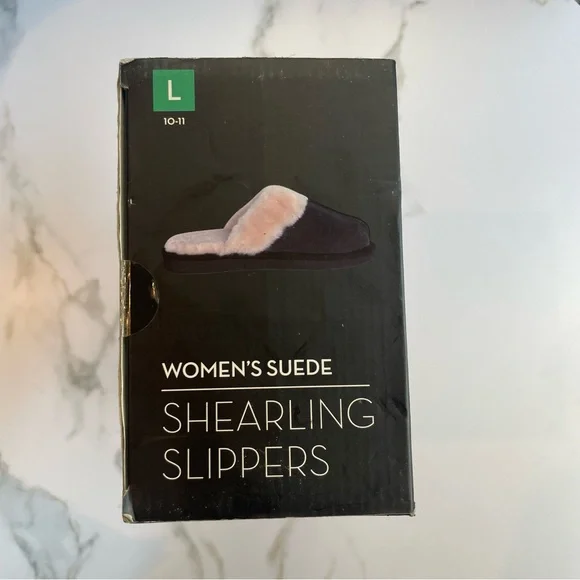 Catherine Malandrino Shearling Lined Genuine Suede Slippers Sz 9-11 Large NWB - Picture 4 of 12